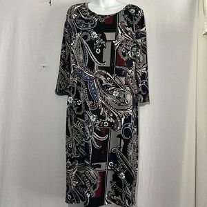 Women’s Cato geometric designed mid length dress size L